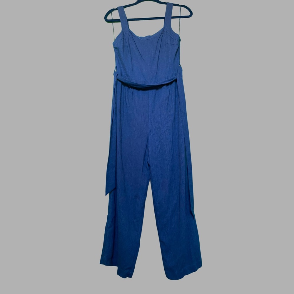 Lost + Wander Santorini Linen Blend Jumpsuit Navy XS NWT